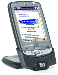 Our web page displayed in Pocket PC device.